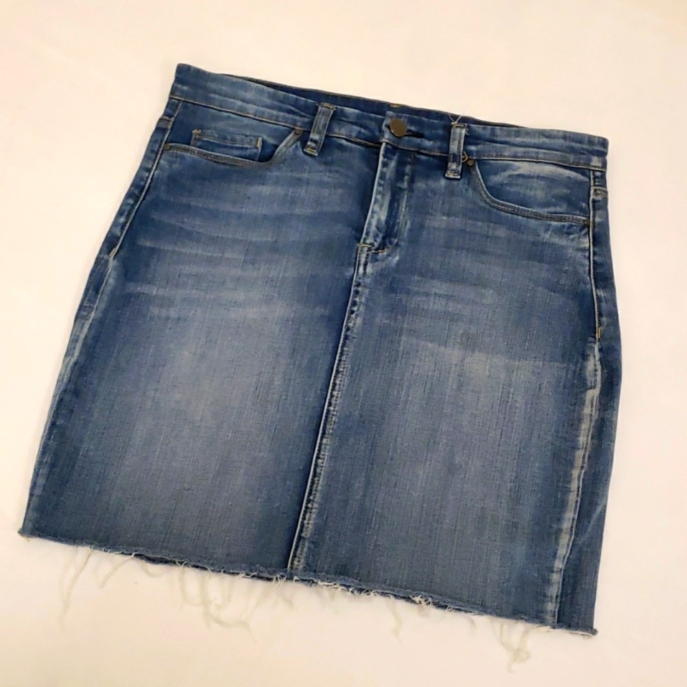 Blank NYC Faithful Jean Skirt Mini Frayed Rough Hem Blue Jean Women's 29 M